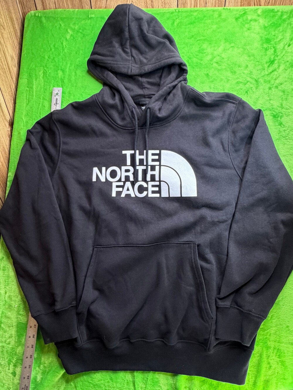 The North Face Box Logo Pullover Hoodie Sz XXL Black Classic